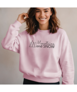 Unisex Mountains and Snow Sweatshirt Minimalist Mountain Outdoor Winter ... - $57.24 CAD+