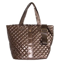 The Debra Diamond Quilted Nylon Tote Bag Cocoa Mocha - $78.21