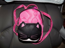 Betsey Johnson Kitsch Mini Fushia Black Cat Backpack NEW - $49.64
