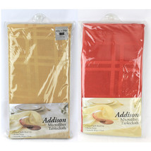 NEW Addison Microfiber Resist Stain Tablecloth Oblong Holiday Color Gold... - £19.95 GBP+