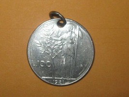 Italy Italian Lire Vintage Athena  Minerva Goddess Coin Pendant Charm Necklace - £7.94 GBP