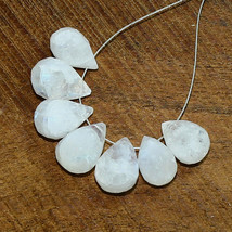 Rainbow Moonstone Faceted Drop Beads Briolette Natural Loose Gemstone Jewelry - £4.43 GBP