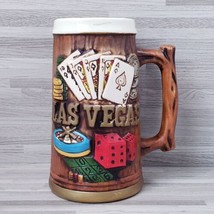 Vintage Las Vegas 12 oz. Embossed Souvenir Ceramic Beer Mug - £13.64 GBP