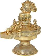 20&quot; Shiva Linga with Shiva Family and Shiva Heads on Linga In Brass | Handmade - £1,875.63 GBP