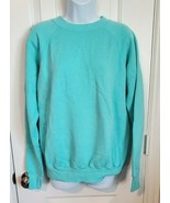 Vintage Pannill Sweatshirt Turquoise Blue Green Long Sleeve Pullover Sz ... - £18.40 GBP