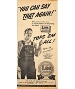 WWII-1944 Vintage Print Ad-THE H.D. LEE COMPANY-Tops &#39;EM ALL! VTG - Jelt... - $10.42