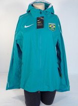 Nike Shield Team Brazil Teal Zip Front Hooded Running Jacket Brasil Women's NWT - $349.99