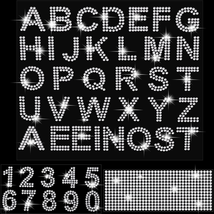 3 Sheets Glitter Rhinestone Stickers Bling Crystal Alphabet Letter Stick... - £10.07 GBP
