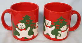 Waechterbach Christmas Tree Teddy Bear Mug 3 1/2&quot;, Pair - $24.64