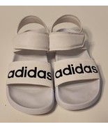 Adidas Adilette Size 7 White Black Logo Adjustable Slide Women’s men&#39;s S... - $24.99