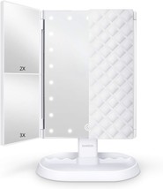 Deweisn&#39;S Trifold Lighted Vanity Makeup Mirror With 21 Led Lights, 1X/2X/3X - £33.61 GBP