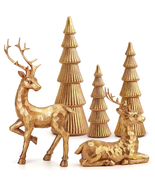5PCS Tree and Reindeer Indoor Christmas Decoration Table Top (Rose Gold) - $51.79