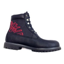 Men&#39;s Timberland Classic 6&quot; Panel Stitch Boot, (Black/Red), 69546 - £119.47 GBP