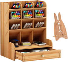 Wooden Desk Organizer, Multi-Functional DIY Pen Holder, Organizer for Desk, Desk - £16.18 GBP