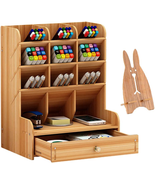 Wooden Desk Organizer, Multi-Functional DIY Pen Holder, Organizer for De... - £15.27 GBP