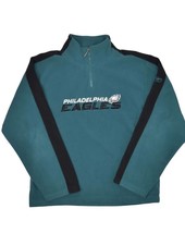 Philadelphia Eagles 1/4 Zip Fleece Sweatshirt Mens M Green Reebok NFL Pullover - £29.53 GBP