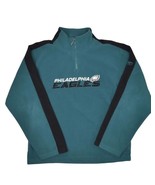 Philadelphia Eagles 1/4 Zip Fleece Sweatshirt Mens M Green Reebok NFL Pu... - £29.56 GBP