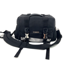 Vintage CANON Camera Bag Black Canvas Large Shoulder Strap Compartments ... - £30.65 GBP