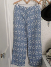 Chico&#39;s Linen Ikat Wide Leg Pants Chico&#39;s 2 M/L NWT - £39.56 GBP