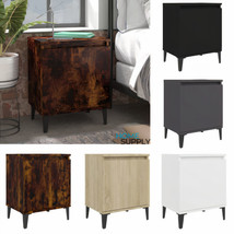Modern Wooden Bedside Table Cabinet Side End Sofa Tables With 1 Door Metal Legs - £23.76 GBP+