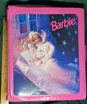 Vintage Barbie Pink Doll Bedroom Foldout Bed Carrying Case, Accessories ... - $25.00