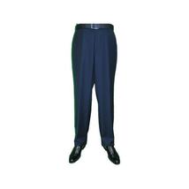 Men's MANTONI Flat Front Pants 100% Wool Super 140's Classic Fit 40901 Navy Blue image 7