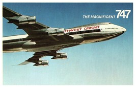 Northwest Orient 747 airline issued Airplane Postcard - £11.59 GBP