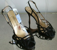 DOLCE &amp; GABBANA Black Satin Strappy Slingback Sandal - Size 36 - £67.94 GBP