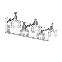 Modern 3-Lights Bathroom Vanity Light Crystal Light Fixture Chrome Plated - £73.44 GBP