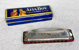 Vintage Atta Boy FR Hotz Germany Harmonica in Box 1894 Anniversary Paris... - $29.21
