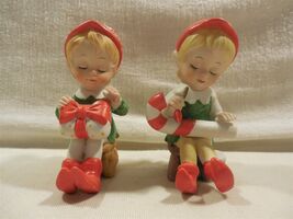 Vintage Taiwan Ceramic Christmas Santa's Pixie Elf Candy Cane Gift Figur... - $13.95 Vintage Taiwan Ceramic Christmas Santa's Pixie Elf Candy Cane Gift Figur... - $13.95