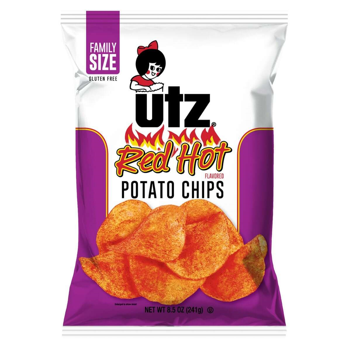Primary image for Utz Quality Foods Red Hot Flavored Potato Chips, 7.75 oz. Family Size Bags