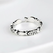 Vintage Silver-Plated Creative Adjustable Fish Ring - FAST SHIPPING! - £7.96 GBP