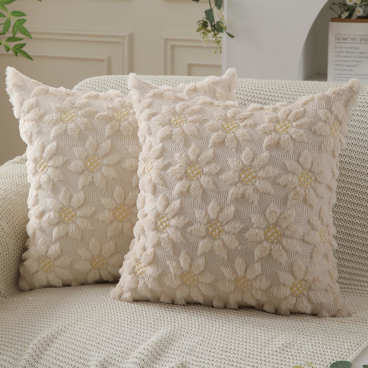 Dfxsz Spring Summer Pillow Covers 18X18 Inch Set Of 2 Farmhouse Decor Ye... - $33.92
