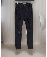 Topshop Moto Jamie High Waist Black Ripped Skinny Jeans Size 28” - $15.83