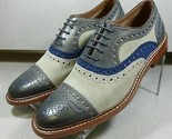 Men s handmade multi color leather shoes  multi color dress leather shoes thumb155 crop