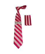 Men&#39;s Stacy Adams Tie and Hankie Set Woven Silky #St4 Fuchsia Pink - $40.73 CAD