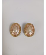 Edgar Berebi Goldtone Enamel Vintage Clipon Earrings 1&quot; - $504.96 MXN