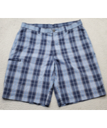 Mens Golf Shorts Size 34 Multi Plaid Polyester Slash Pockets Stretch Low... - $27.81 CAD