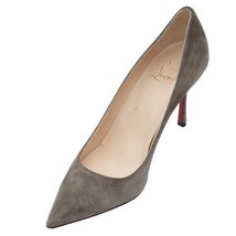 CHRISTIAN LOUBOUTIN Grey Suede Leather PIGALLE 85mm Pumps Heels Shoes Sz 38 - £391.30 GBP