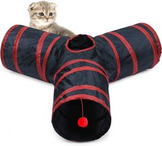 Alicedreamsky Cat Tunnel, Collapsible Tube with 1 Play Ball Kitty Toys, ... - $16.82