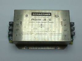 SCHAFFNER FN351H-25-33 3 PHASE EMC FILTER 24A/520VAC (TESTED) - $89.00