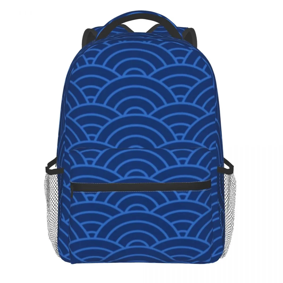  Seigaiha Backpack Japanese Design Travel Backpa Youth Designer Print High Schoo - $138.73