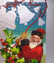 Santa Claus Christmas Postcard Saint Rings Silver Bells Embossed Vintage 1912 - $16.20