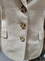 Pendleton Women&#39;s Beige Wool Single Breasted Three Buttons Fitted Blazer Size 10 - £43.00 GBP
