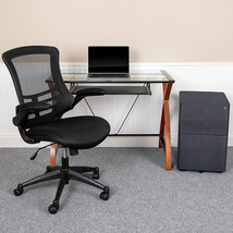 Black Desk, Chair, Cabinet Set BLN-NAN28CHPX5-BK-GG - £377.98 GBP