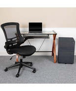 Black Desk, Chair, Cabinet Set BLN-NAN28CHPX5-BK-GG - $648.89 CAD