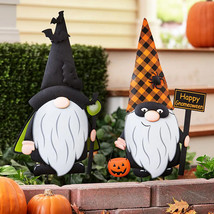 Halloween Gnome Garden Yard Lawn Stake Haunted House Outdoor Witch Or Warlock - £17.63 GBP+