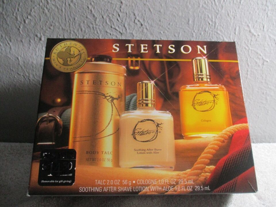 Stetson Mens Cologne 1.0oz, After Shave 1.0oz, Body Talc 2.0oz  boxed vi... - $34.64