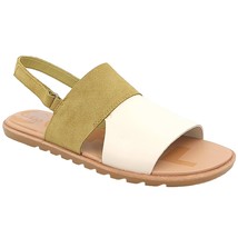 Sorel Women Flat Slingback Sandals Ella II Size US 9.5 Olive Shade Green Chalk - £46.00 GBP